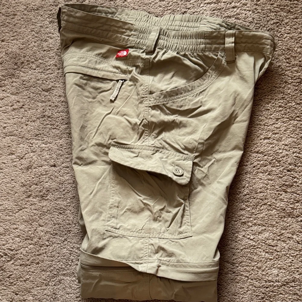 Convertible Zip-off Tan Cargo Pants by North Face. Women Size 10